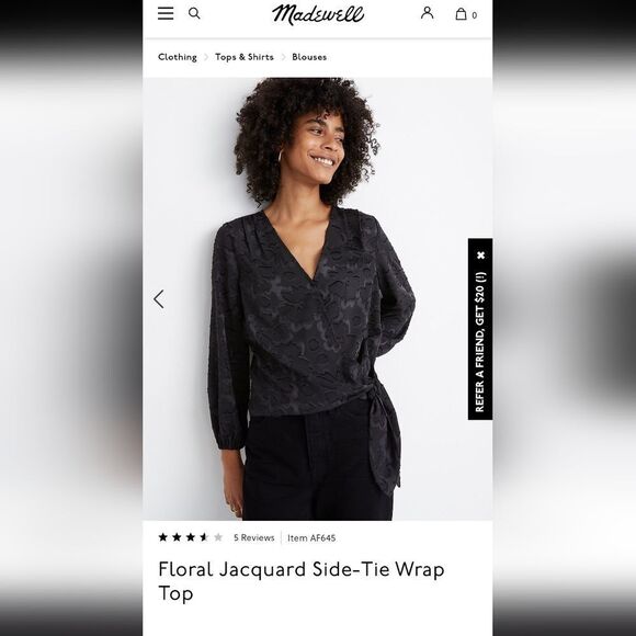 Madewell Jacquard Side-Tie Wrap Top - Picture 5 of 5